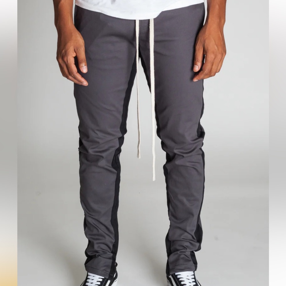 KDNK Side Stripe Gray Black Ankle Zipper Track Pants Size XXXL